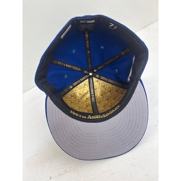 Seattle Mariners Pilot New Era 100th Anniversary Hat Blue & Yellow Sz 7 3/4 - Picture 5 of 7